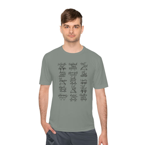Pittsburgh Bridges Doodle - Sport-Tek Unisex Moisture Wicking Tee T-Shirt - YinzerShop