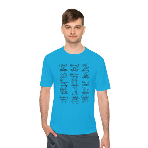Pittsburgh Bridges Doodle - Sport-Tek Unisex Moisture Wicking Tee T-Shirt - YinzerShop