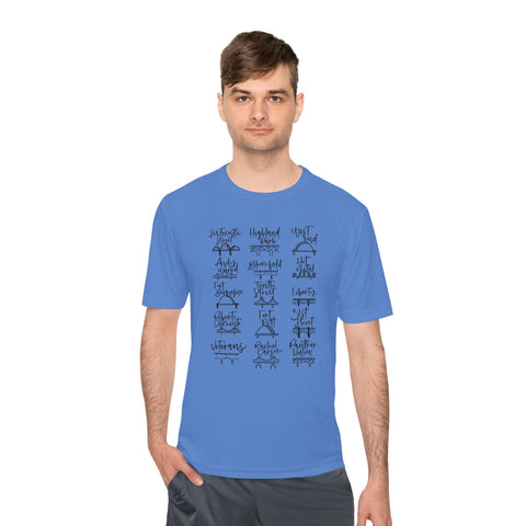 Pittsburgh Bridges Doodle - Sport-Tek Unisex Moisture Wicking Tee T-Shirt - YinzerShop