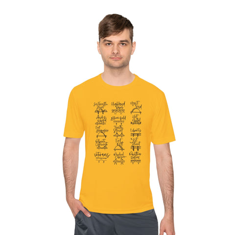 Pittsburgh Bridges Doodle - Sport-Tek Unisex Moisture Wicking Tee T-Shirt - YinzerShop