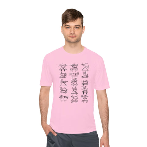 Pittsburgh Bridges Doodle - Sport-Tek Unisex Moisture Wicking Tee T-Shirt - YinzerShop
