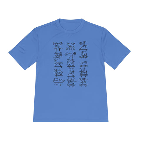 Pittsburgh Bridges Doodle - Sport-Tek Unisex Moisture Wicking Tee T-Shirt - YinzerShop