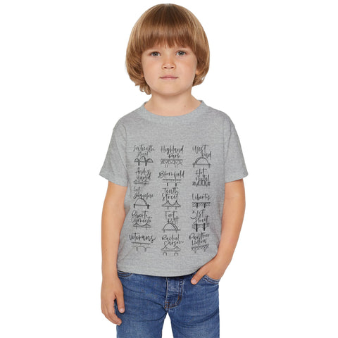 Pittsburgh Bridges Doodle - Toddler T-Shirt Kids Apparel - YinzerShop