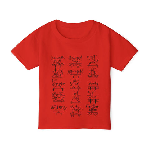 Pittsburgh Bridges Doodle - Toddler T-Shirt Kids Apparel - YinzerShop