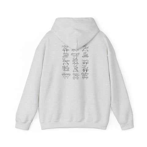 Pittsburgh Bridges Doodle - Unisex Heavy Blend™ Hooded Sweatshirt Hoodie - YinzerShop