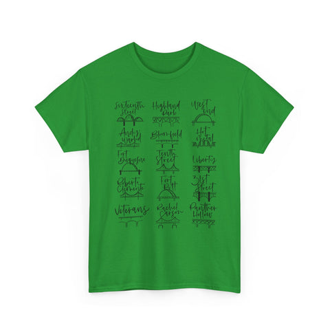 Pittsburgh Bridges Doodle - Unisex Heavy Cotton Tee T-Shirt - YinzerShop