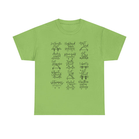 Pittsburgh Bridges Doodle - Unisex Heavy Cotton Tee T-Shirt - YinzerShop