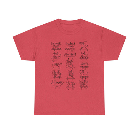 Pittsburgh Bridges Doodle - Unisex Heavy Cotton Tee T-Shirt - YinzerShop