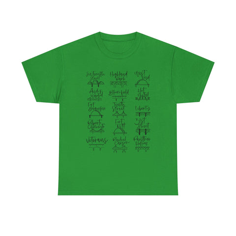 Pittsburgh Bridges Doodle - Unisex Heavy Cotton Tee T-Shirt - YinzerShop