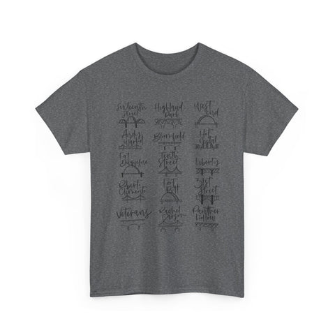 Pittsburgh Bridges Doodle - Unisex Heavy Cotton Tee T-Shirt - YinzerShop