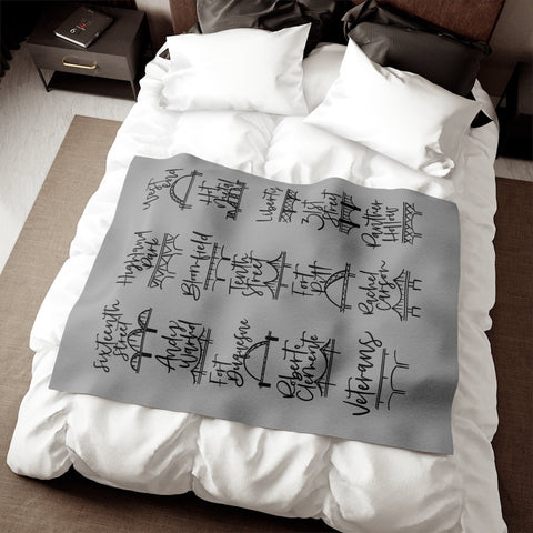 Pittsburgh Bridges Sweatshirt Blanket Home Decor - YinzerShop