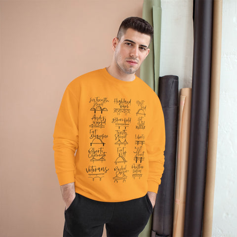 Pittsburgh Bridges Sweatshirt - Champion Crewneck Shirt With Double Dry Technology Sweatshirt - YinzerShop