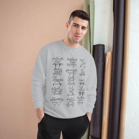 Pittsburgh Bridges Sweatshirt - Champion Crewneck Shirt With Double Dry Technology Sweatshirt - YinzerShop