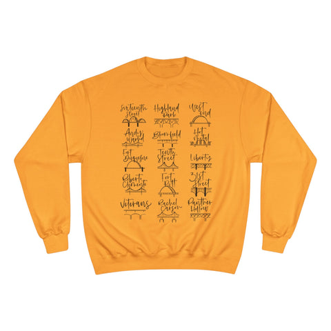 Pittsburgh Bridges Sweatshirt - Champion Crewneck Shirt With Double Dry Technology Sweatshirt - YinzerShop