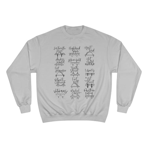 Pittsburgh Bridges Sweatshirt - Champion Crewneck Shirt With Double Dry Technology Sweatshirt - YinzerShop
