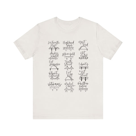 Pittsburgh Bridges T-Shirt - Premium Fitted Cotton Tee With Ribbed Knit Collar T-Shirt - YinzerShop