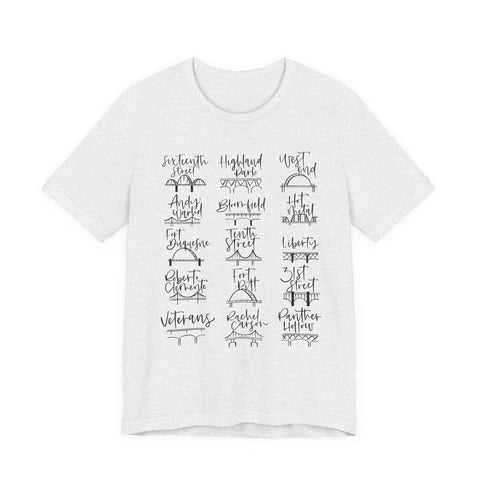 Pittsburgh Bridges T-Shirt - Premium Fitted Cotton Tee With Ribbed Knit Collar T-Shirt - YinzerShop