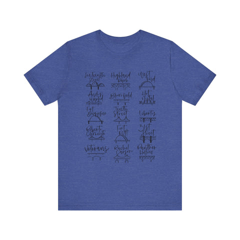 Pittsburgh Bridges T-Shirt - Premium Fitted Cotton Tee With Ribbed Knit Collar T-Shirt - YinzerShop