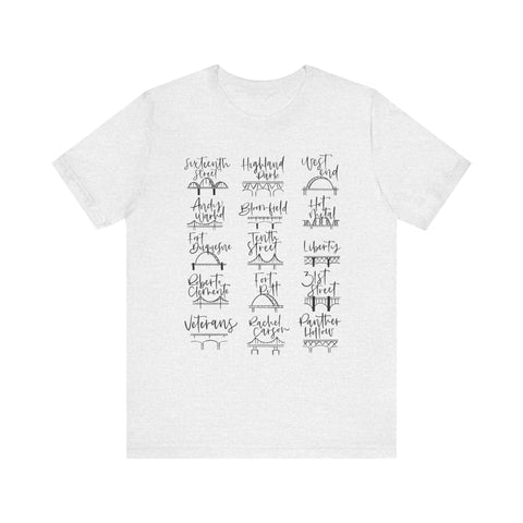 Pittsburgh Bridges T-Shirt - Premium Fitted Cotton Tee With Ribbed Knit Collar T-Shirt - YinzerShop