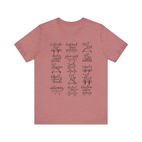 Pittsburgh Bridges T-Shirt - Premium Fitted Cotton Tee With Ribbed Knit Collar T-Shirt - YinzerShop