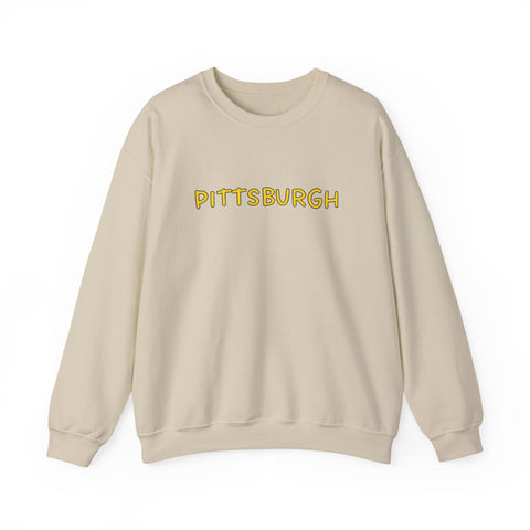 Pittsburgh Bubble Letters - Heavy Blend™ Crewneck Sweatshirt Sweatshirt - YinzerShop