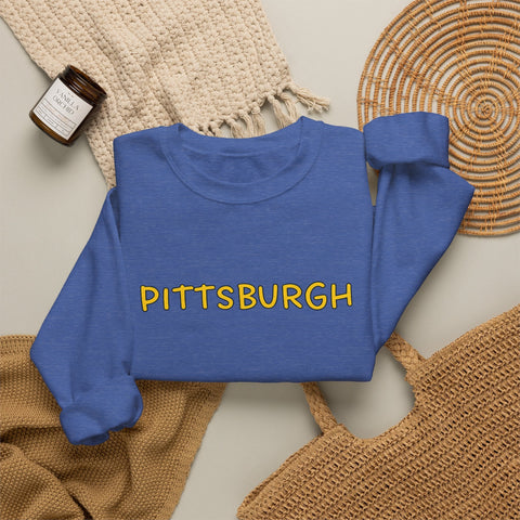 Pittsburgh Bubble Letters - Heavy Blend™ Crewneck Sweatshirt Sweatshirt - YinzerShop