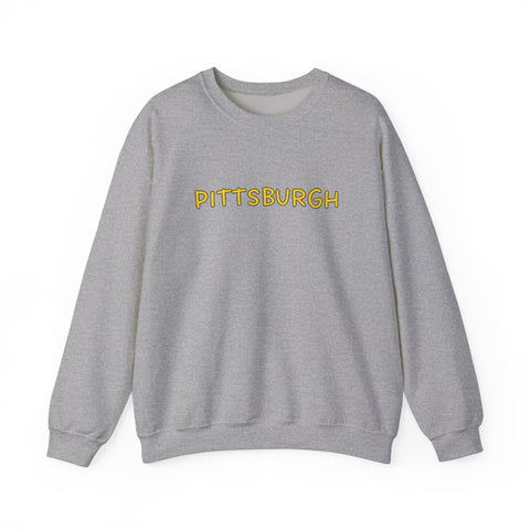 Pittsburgh Bubble Letters - Heavy Blend™ Crewneck Sweatshirt Sweatshirt - YinzerShop