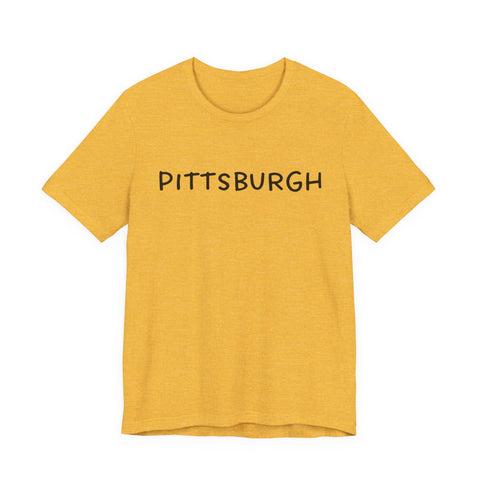 Pittsburgh Bubble Letters - Unisex Jersey Short Sleeve Tee T-Shirt - YinzerShop