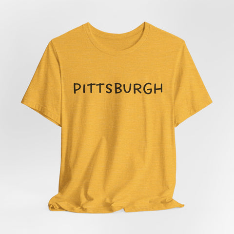Pittsburgh Bubble Letters - Unisex Jersey Short Sleeve Tee T-Shirt - YinzerShop