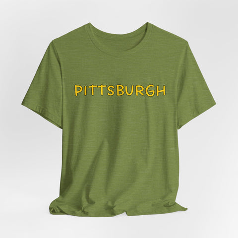 Pittsburgh Bubble Letters - Unisex Jersey Short Sleeve Tee T-Shirt - YinzerShop