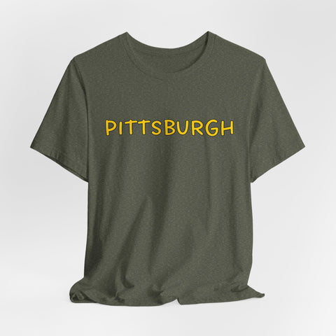 Pittsburgh Bubble Letters - Unisex Jersey Short Sleeve Tee T-Shirt - YinzerShop