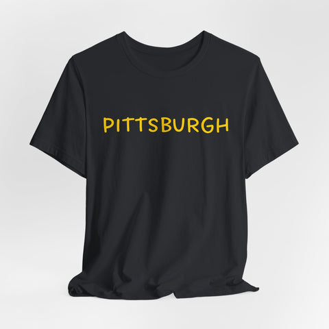 Pittsburgh Bubble Letters - Unisex Jersey Short Sleeve Tee T-Shirt - YinzerShop