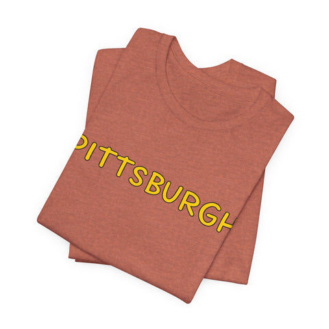 Pittsburgh Bubble Letters - Unisex Jersey Short Sleeve Tee T-Shirt - YinzerShop