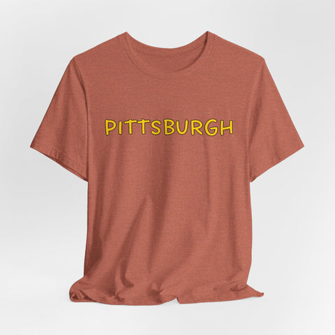 Pittsburgh Bubble Letters - Unisex Jersey Short Sleeve Tee T-Shirt - YinzerShop