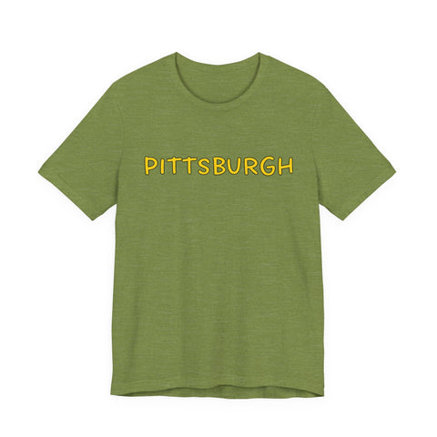Pittsburgh Bubble Letters - Unisex Jersey Short Sleeve Tee T-Shirt - YinzerShop