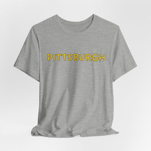 Pittsburgh Bubble Letters - Unisex Jersey Short Sleeve Tee T-Shirt - YinzerShop