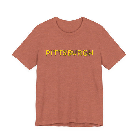 Pittsburgh Bubble Letters - Unisex Jersey Short Sleeve Tee T-Shirt - YinzerShop