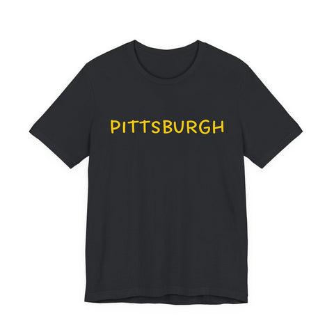 Pittsburgh Bubble Letters - Unisex Jersey Short Sleeve Tee T-Shirt - YinzerShop