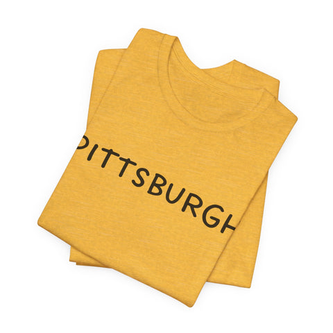 Pittsburgh Bubble Letters - Unisex Jersey Short Sleeve Tee T-Shirt - YinzerShop