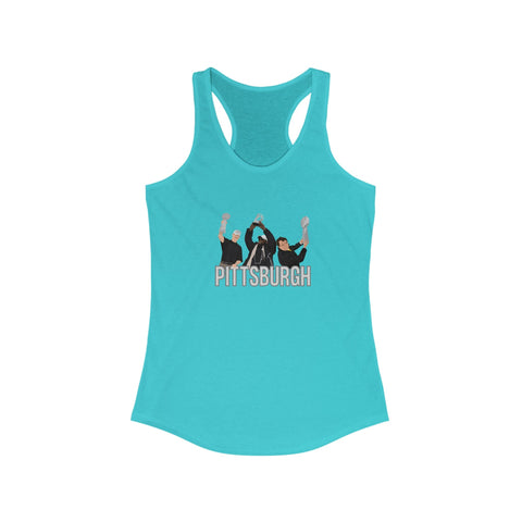 Pittsburgh Champion Coaches Women's Racerback Tank - Fitted Silhouette, Lightweight Cotton Polyester Blend Tank Top - YinzerShop