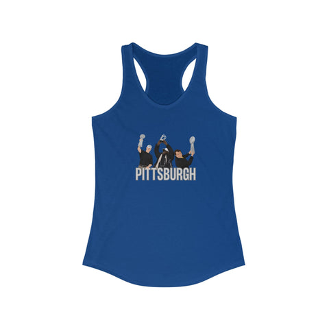 Pittsburgh Champion Coaches Women's Racerback Tank - Fitted Silhouette, Lightweight Cotton Polyester Blend Tank Top - YinzerShop