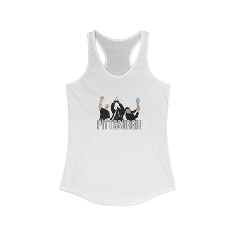 Pittsburgh Champion Coaches Women's Racerback Tank - Fitted Silhouette, Lightweight Cotton Polyester Blend Tank Top - YinzerShop