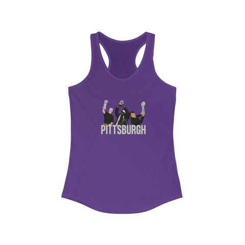 Pittsburgh Champion Coaches Women's Racerback Tank - Fitted Silhouette, Lightweight Cotton Polyester Blend Tank Top - YinzerShop