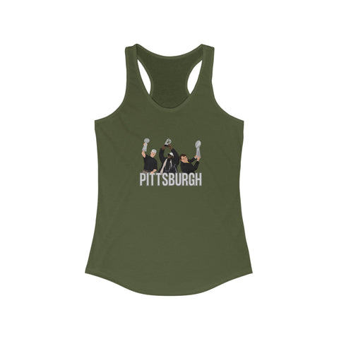 Pittsburgh Champion Coaches Women's Racerback Tank - Fitted Silhouette, Lightweight Cotton Polyester Blend Tank Top - YinzerShop