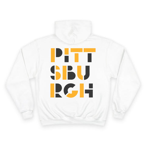 Pittsburgh City Art - Print on back - Champion Hoodie Hoodie - YinzerShop