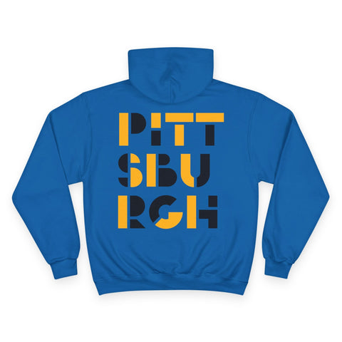 Pittsburgh City Art - Print on back - Champion Hoodie Hoodie - YinzerShop