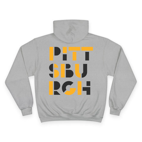 Pittsburgh City Art - Print on back - Champion Hoodie Hoodie - YinzerShop