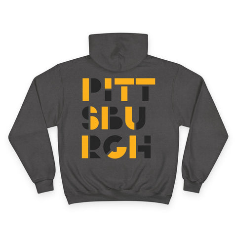 Pittsburgh City Art - Print on back - Champion Hoodie Hoodie - YinzerShop