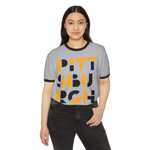 Pittsburgh City Art - Unisex Cotton Ringer T-Shirt T-Shirt - YinzerShop