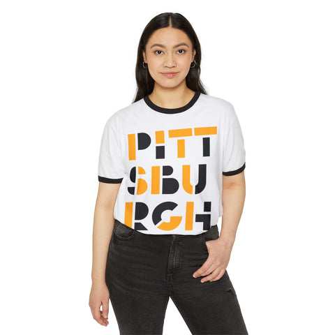 Pittsburgh City Art - Unisex Cotton Ringer T-Shirt T-Shirt - YinzerShop